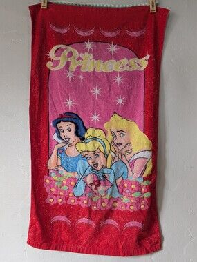 Vintage Disney Princess Bath Towel Snow White Cinderella Aurora